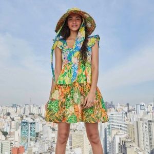 Farm Rio, Caipirinha Tiered Cotton Minidress size M. New with tags!